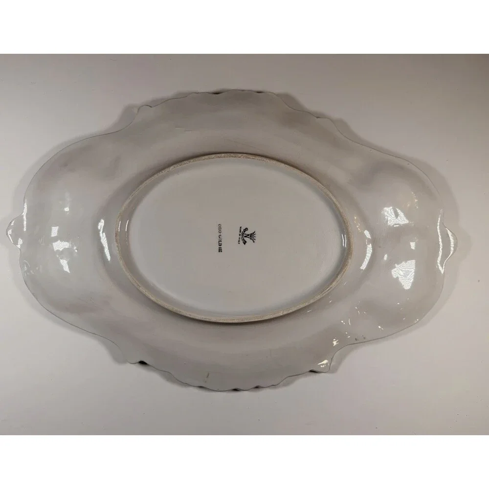 Capodimonte serving platter Hand Painted With Real Gold Accents Rococo Style VTG